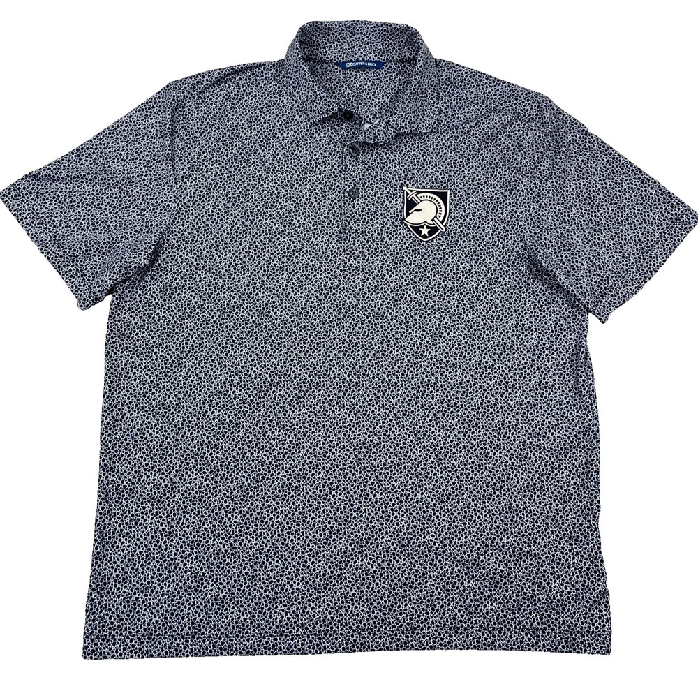 Army Black Knights Men‎ Large Black Geometric Performance Wicking Golf Adult